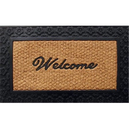 Geo Crafts Geo Crafts G318 22 x 36 in. Solid Rubber Bordered Welcome on Panama Doormat G318